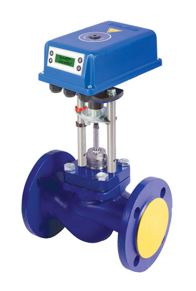 Электронный регулятор температуры воды ВКСР Ду 65 Ру16 Т-150 с электроприводом ВЭП-225