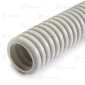 Труба гофрированная ПНД лёгкая 350Н безгалогенная УФ серая 50 с протяжкой бухта 15м