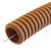 Труба гофрированная ПВХ легкая 350Н сосна 20 с протяжкой бухта 25м