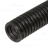 Труба гофрированная ПНД легкая 350Н безгалогенная УФ черная 20 с протяжкой бухта 10м