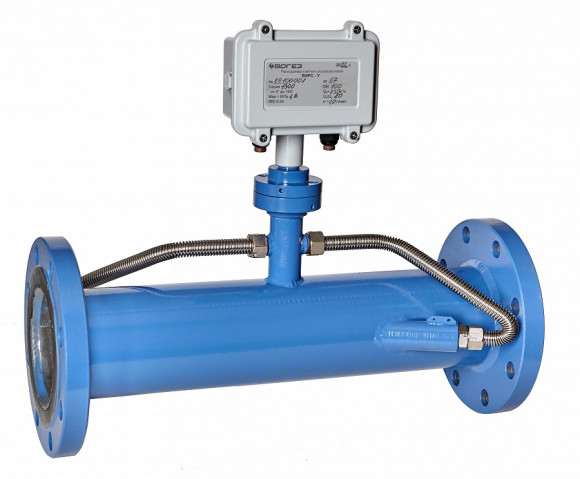 Расходомер-счетчик ультразвуковой двухлучевой ВИРС-У-2-65-П-16-67-0-2300-10-0,5-24, погрешность 1%, фланцевое исполнение, IP67, импульсный + токовый выход 4-20мА